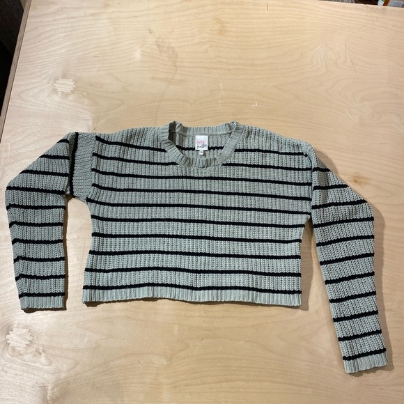 Bell Du Jour Striped Knit Cropped Sweater Large (DV) - Picture 1 of 12